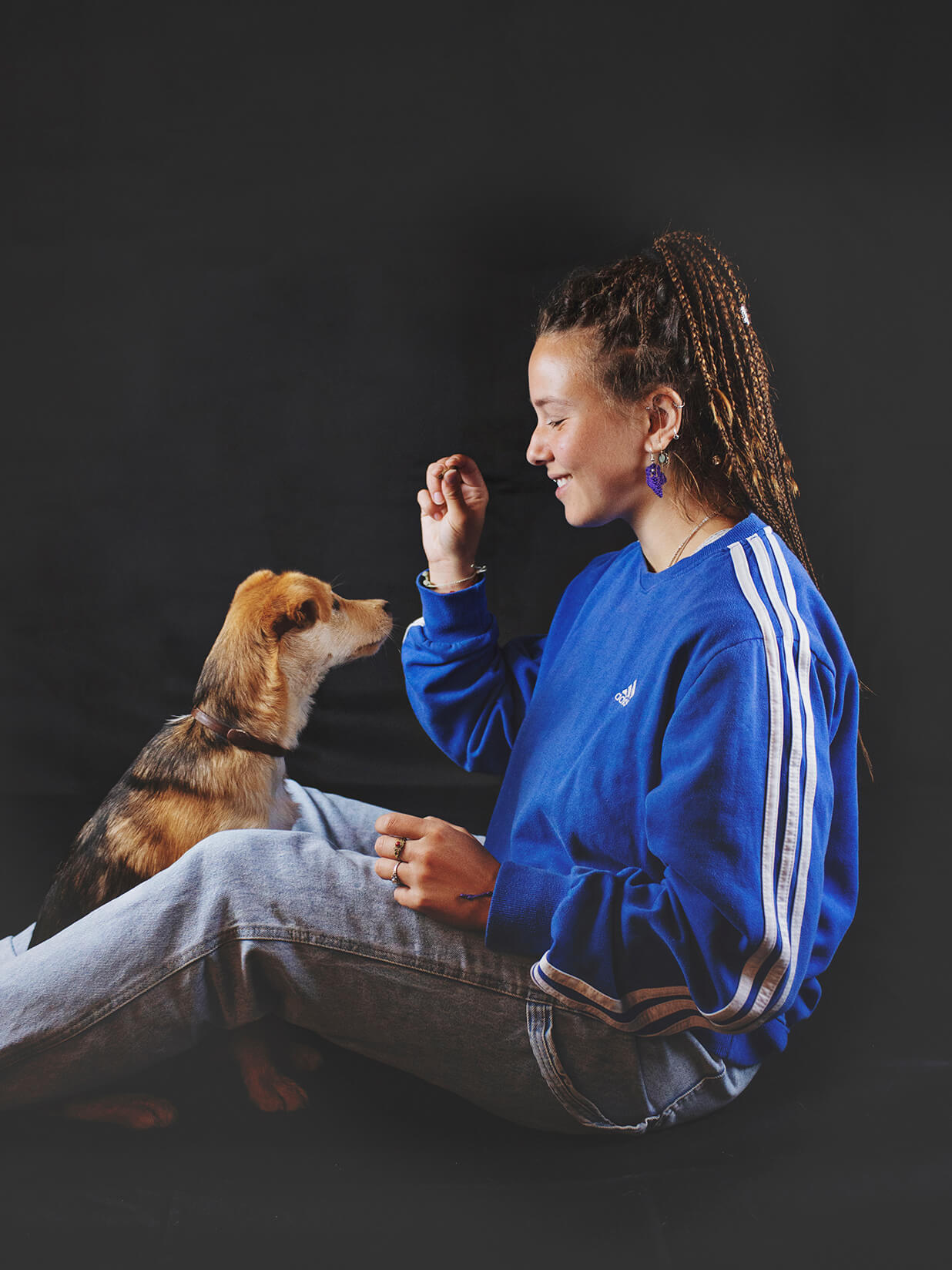 Fotografía de mascotas con familia 