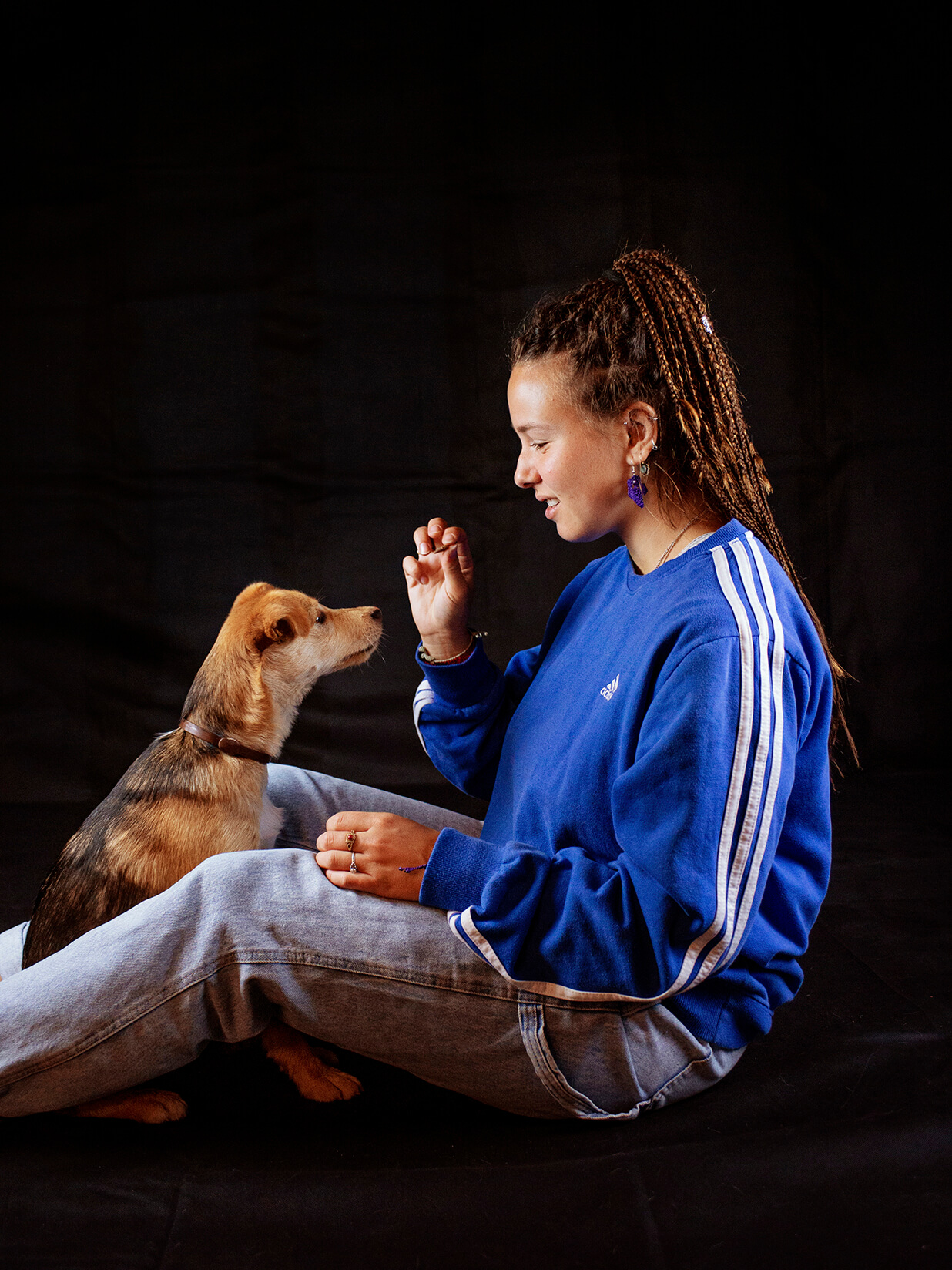 Fotografía de mascotas con familia 